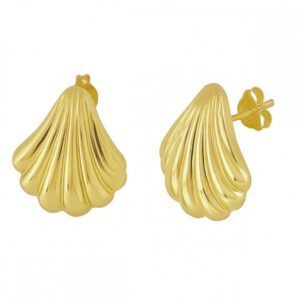 Pendientes concha plata Waffle 21x17mm