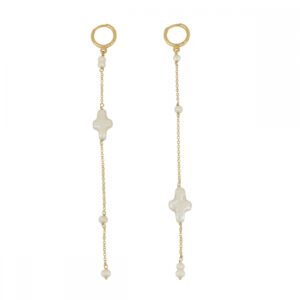 Pendientes largos plata perla natural 115mm Sylas Pendientes largos plata perla natural 115mm Sylas
