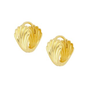 Pendientes plata aros forma concha 12mm