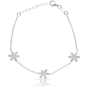 Pulsera plata 3 Margaritas con circonitas