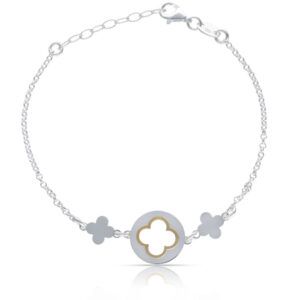 Pulsera plata 3 treboles suerte