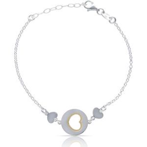 Pulsera plata 925 motivos 3 corazones