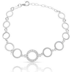 Pulsera plata circulos y eslabones - Detroy