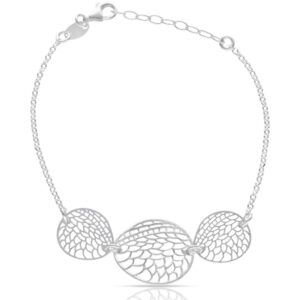 Pulsera plata motivos ovalos calados