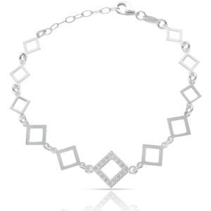 Pulsera rombos y eslabones plata 925 - Detroy