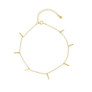Tobillera mini charms barras en plata 925 Tobillera mini charms barras en plata 925