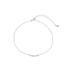 Tobillera de plata 925: tipos, tallas y cómo llevarla bien Tobillera plata 5 bolitas -Cistor rodiada