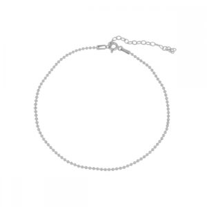 Tobillera plata de bolitas 1,5mm - Harly rodiada