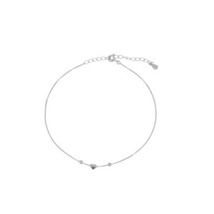 Tobillera plata mini charm corazón Healty rodaida
