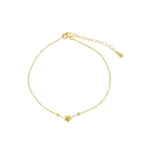 Tobillera plata mini charm estrella - Zara