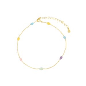 Tobillera plata mini charms globos muticolor
