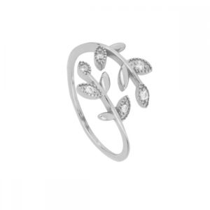 Anillo abierto plata 925 ramas circonitas rodiada Anillo abierto plata 925 ramas circonitas rodiada