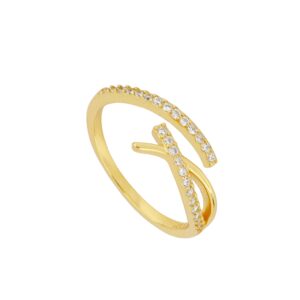 Anillo abierto plata circonitas Dublin oro Anillo abierto plata circonitas Dublin - imagen 2