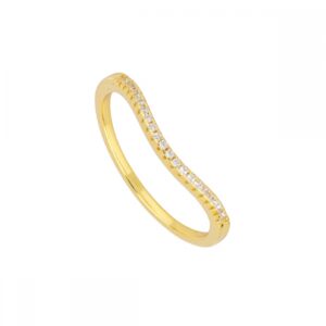 Anillo plata ondulado circonitas 1,5mm - Lazo