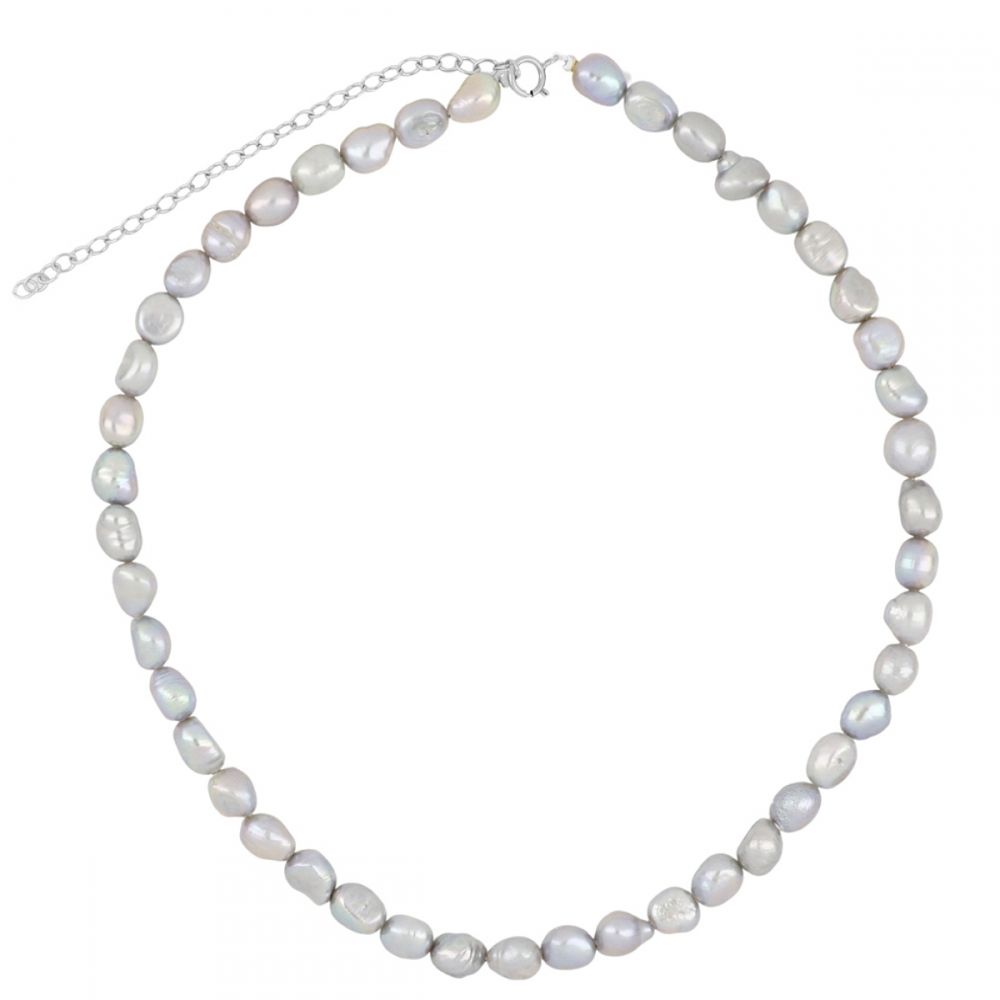 Collar de perlas Baroque en plata 6-7mm Collar de perlas Baroque en plata 6-7mm rodiada
