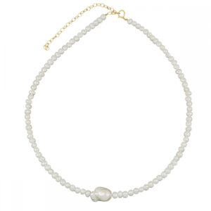 Collar de perlas ovaladas en plata - Dior