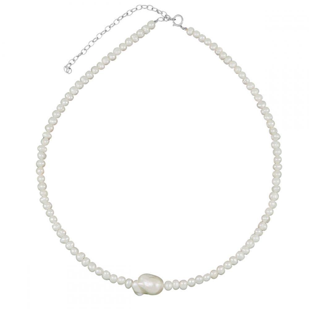 Collar de perlas ovaladas en plata - Dior gargantilla de perlas ovaladas en plata - Dior rodiada