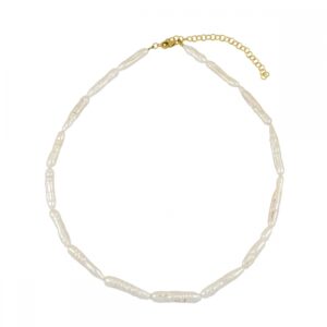 Collar perlas alargadas plata Nyx