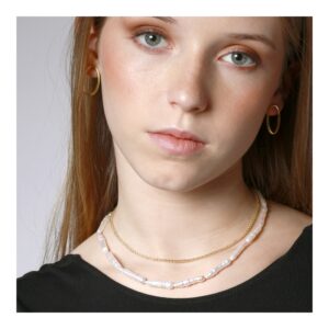 Collar perlas alargadas plata Nyx foto Collar perlas alargadas plata Nyx foto