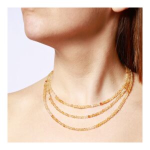 Collar piedra natural Citrino plata 925 foto Collar piedra natural Citrino plata 925 foto