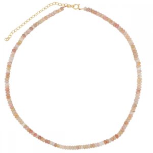 Collar piedras Opalo rosa 2x4mm en plata Collar piedras Opalo rosa 2x4mm en plata