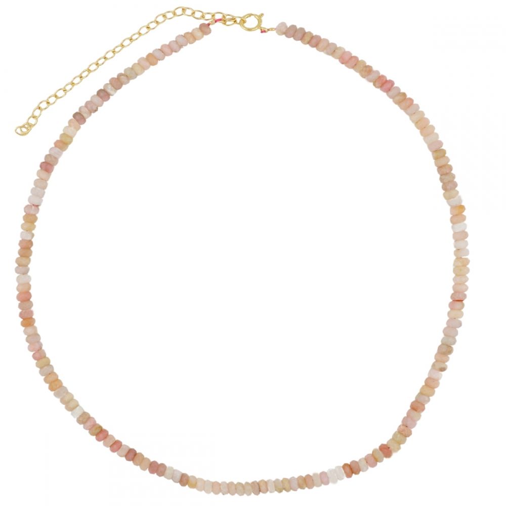 Collar piedras Opalo rosa 2x4mm en plata Collar piedras Opalo rosa 2x4mm en plata
