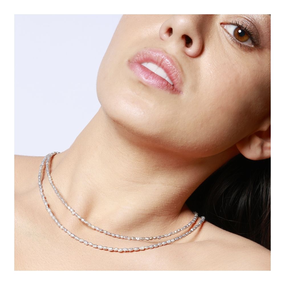 Collar plata 925 con perlas grises Keshi Collar plata 925 con perlas grises Keshi foto
