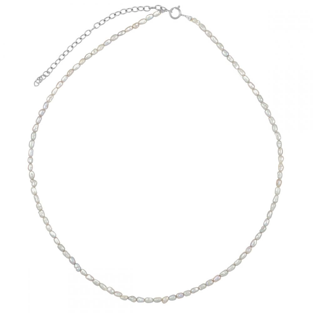 Collar plata 925 con perlas grises Keshi Collar plata 925 con perlas grises Keshi rodiada