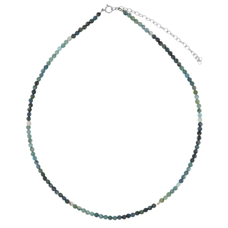 Collar plata piedra naturla turmalina azul 3,5mm Collar plata piedra naturla turmalina azul 3,5mm rodiada