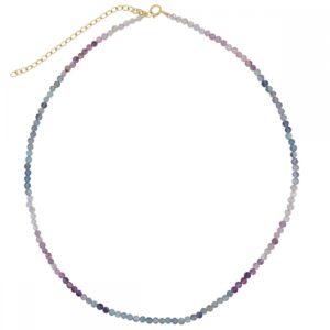 Collar plata y piedra Fluorita 3mm