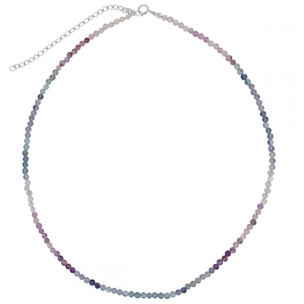 Collar plata y piedra Fluorita 3mm Collar plata y piedra Fluorita 3mm rodiada