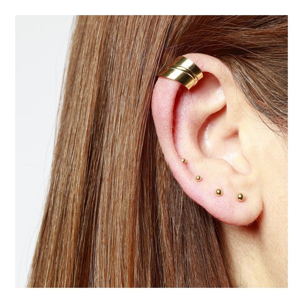 Cómo combinar pendientes con vestidos: guía por escote y ocasión Ear cuff pendiente plata Lotus 8,5x12mm foto