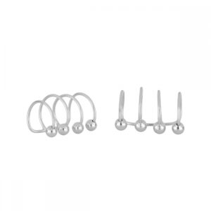 Ear cuff plata Stilix 16x10mm rodiada