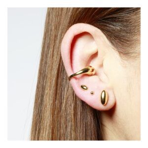 Ear cuff plata ola gruesa 7mm foto Ear cuff plata ola gruesa 7mm foto