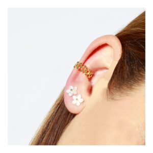 Ear cuff plata panal rombos y bolas 14×5,5mm foto Ear cuff plata panal rombos y bolas 14x5,5mm foto