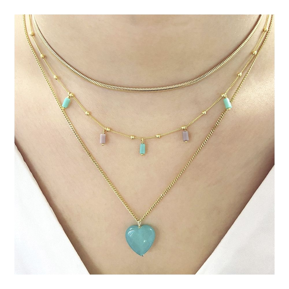 Tendencias en Joyería de Plata para Verano 2026: Lo Más Chic y Actual Gargantilla plata con piedra agatha verde agua 14mm