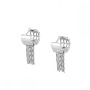 Pendiente aro plata 7 cadenas colgantes rodiada Pendiente aro plata 7 cadenas colgantes rodiada