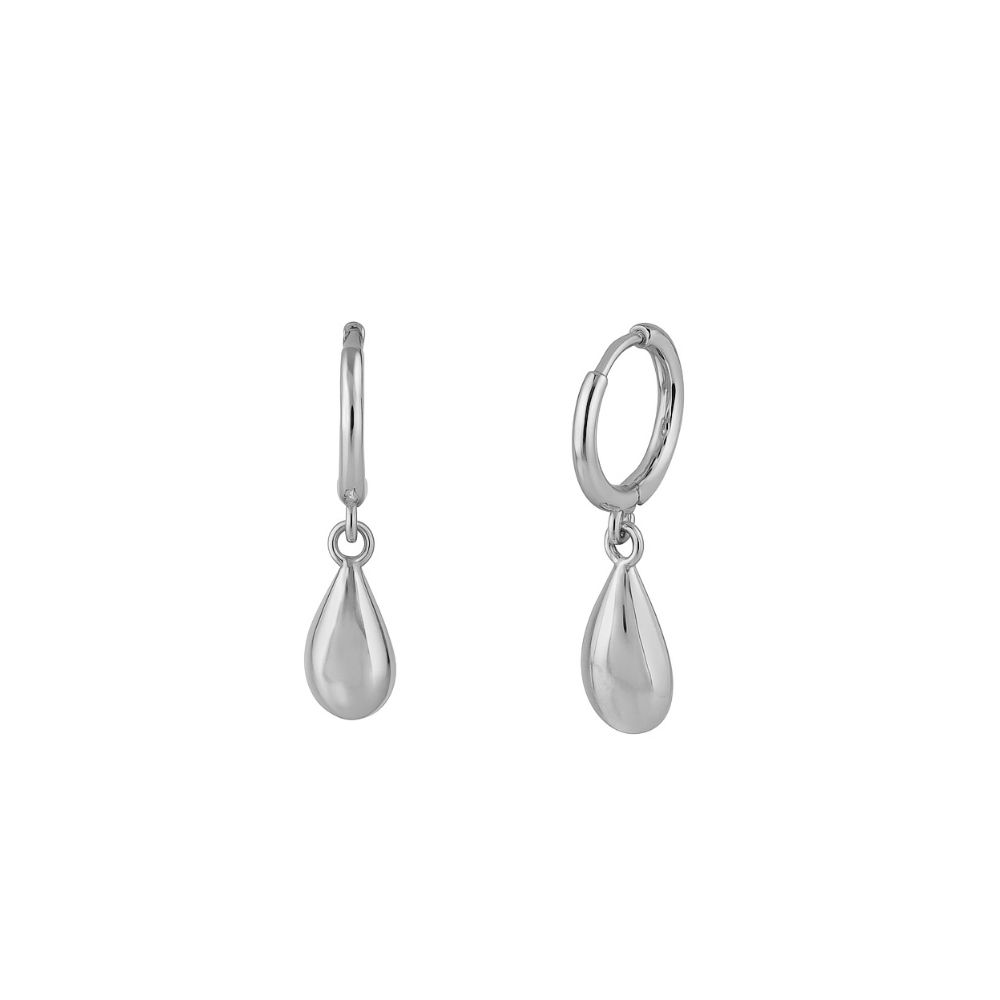 Pendiente aro y gota 2D plata 925 Pendiente aro y gota 2D plata 925 rodiadaa