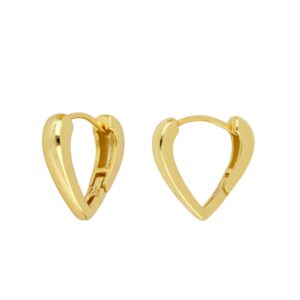 Pendiente corazón 2D hueco en plata