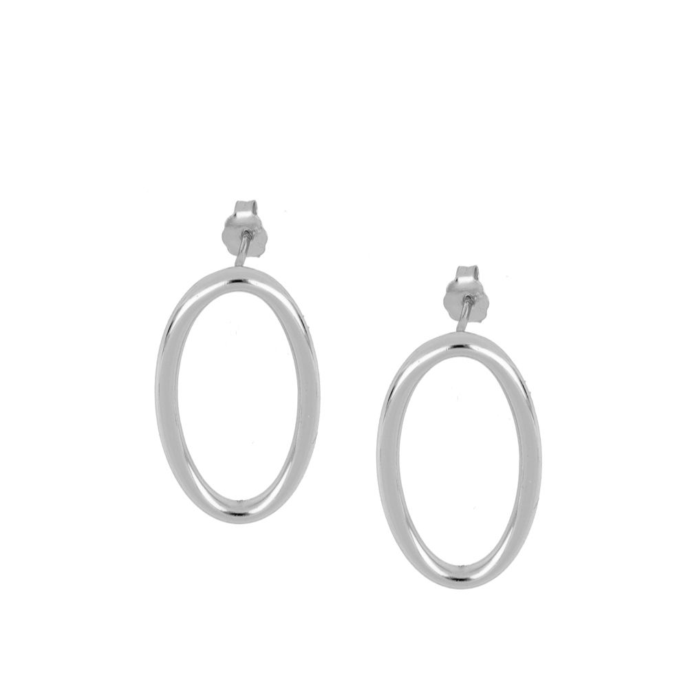 Pendientes Ovalados plata Aikiu 24x16mm Pendientes Ovalados plata Aikiu 24x16mm rodiada