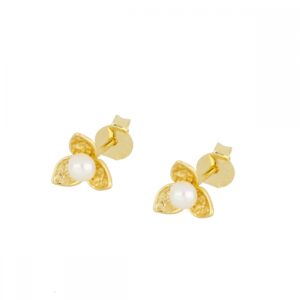 Pendientes flor con perla 7mm – Him Pendientes flor con perla 7mm - Him