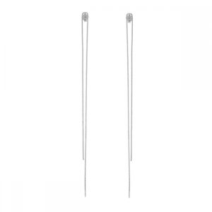 Pendientes largos plata 2 cadenas Venecianas -11,5cm rodiada