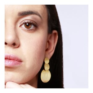 Pendientes largos plata tres redondas 45mm - Singular foto