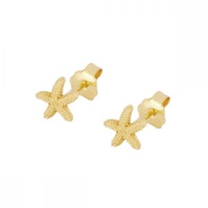 Pendientes plata estrella mar granulada 6mm Pendientes plata estrella mar granulada 6mm