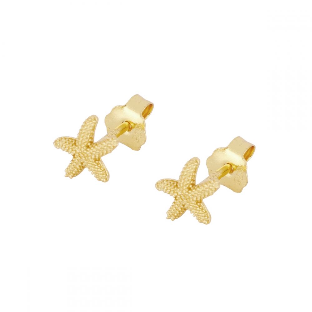 Pendientes plata estrella mar granulada 6mm Pendientes plata estrella mar granulada 6mm