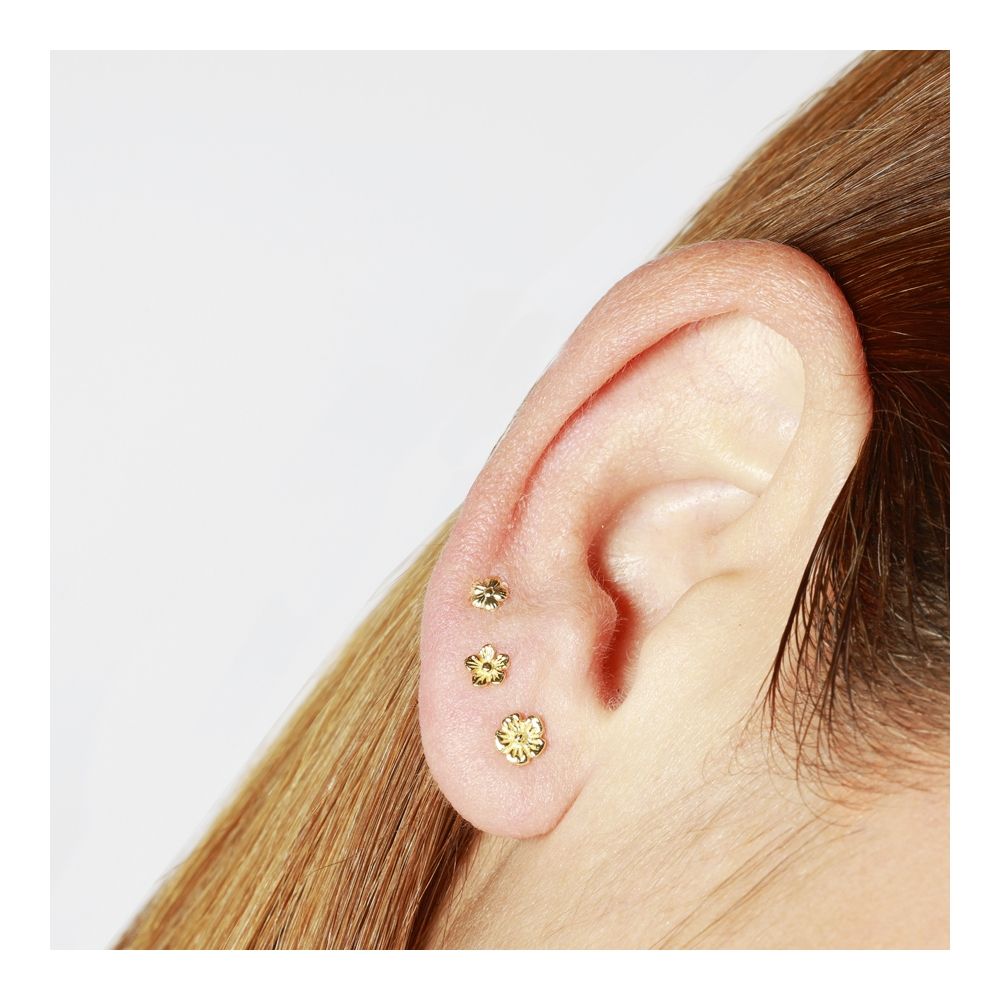Pendientes plata flor margarita 5mm - Tuli Pendientes plata flor margarita 5mm - Tuli foto