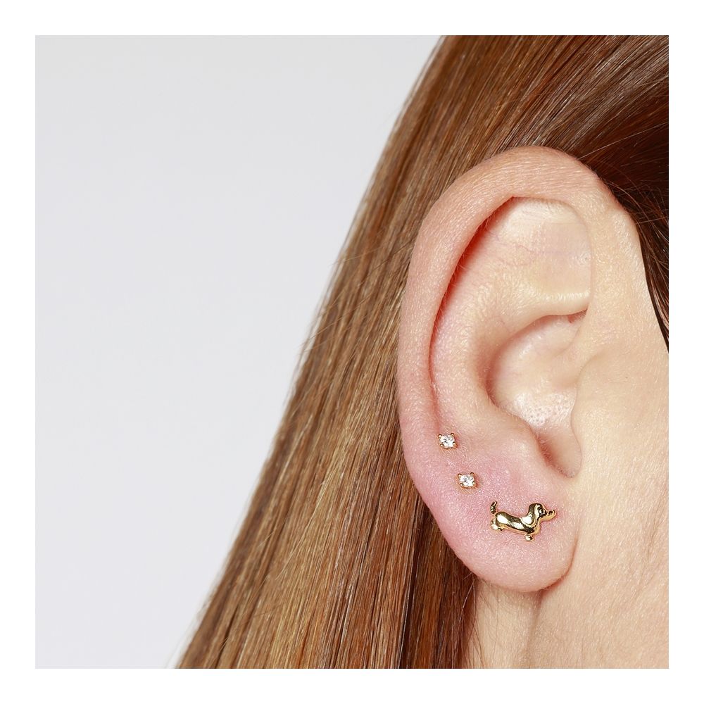 Pendientes para Segundo Agujero. 9 ideas para Brillar con Estilo Pendientes plata perro salchica 9x5mm foto