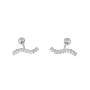 Piercing plata Helity con circonitas 11mm rodiada