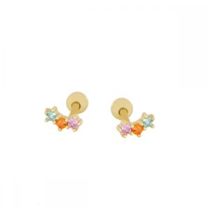 Piercing plata tricolor circonitas 2x5x5,5mm