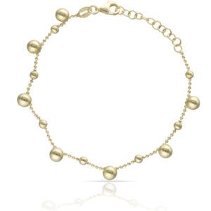 Pulsera de bolas en plata chapada oro